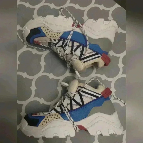 NWB Kenzo panelled-design sneakers FR 36 (US 5) Blue Red - Picture 3 of 5